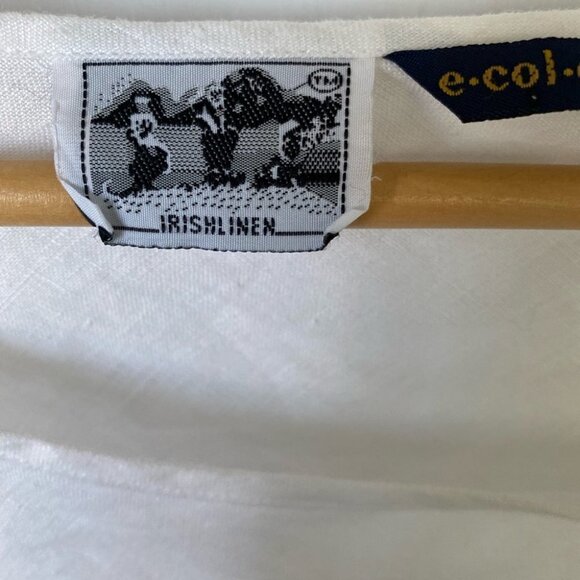 100% Irish Linen Ecologie Brand White 3/4 Sleeve Top Womens Size XL - Picture 8 of 9